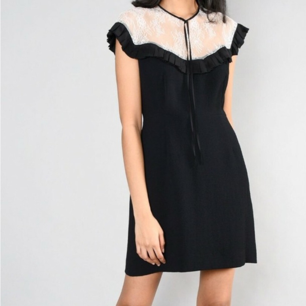 Chic Black and White Lace Dress